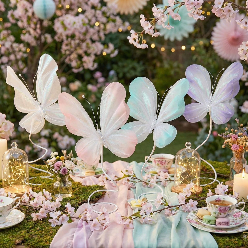 Roowest butterfly centerpiece pink gradient brightens baby showers and weddings.