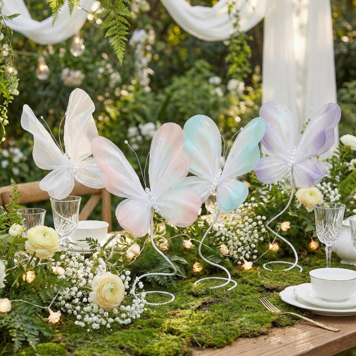 Roowest butterfly centerpiece purple gradient adds elegant decor for parties.