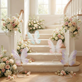 Roowest butterfly centerpiece white gradient brings subtle holiday charm.