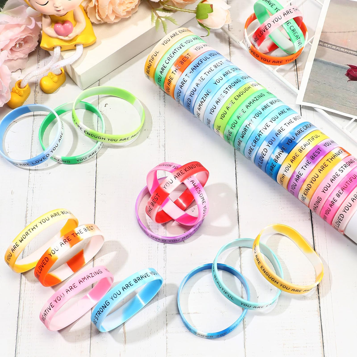 Roowest gradient bracelets complement outfits with vibrant, fade-resistant colors.