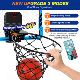 Ropoda indoor hoop includes four rubber balls for quick shooting sessions