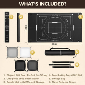 three hook-and-loop straps securing the roll on ropoda puzzle mat.