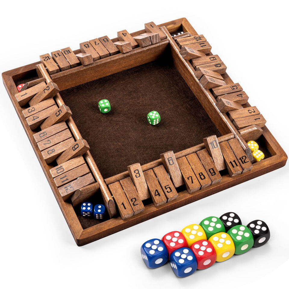 ropoda shut the box wooden board with a 12x12 frame for family fun