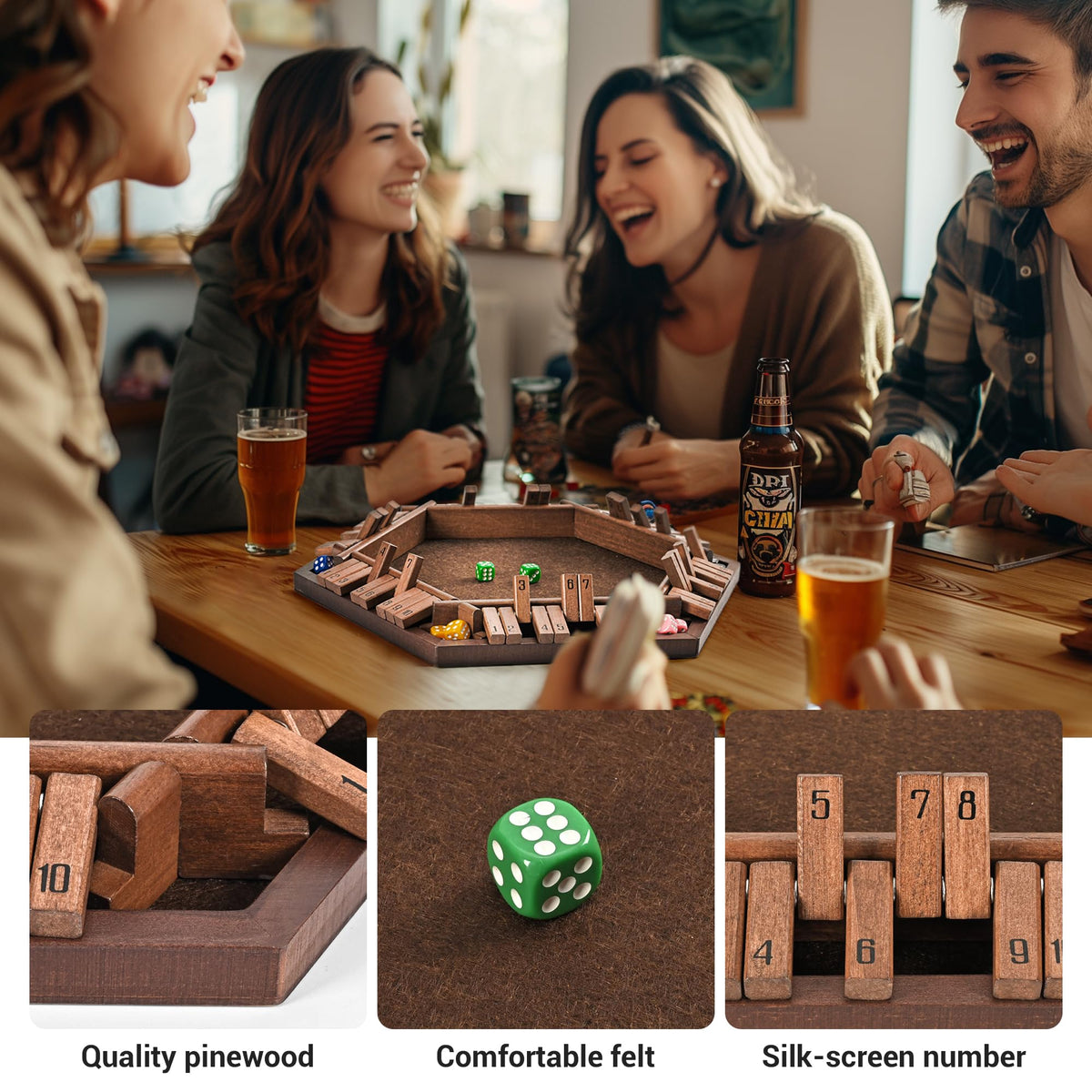 Ropoda Shut the Box wooden box open shows compact, sturdy design