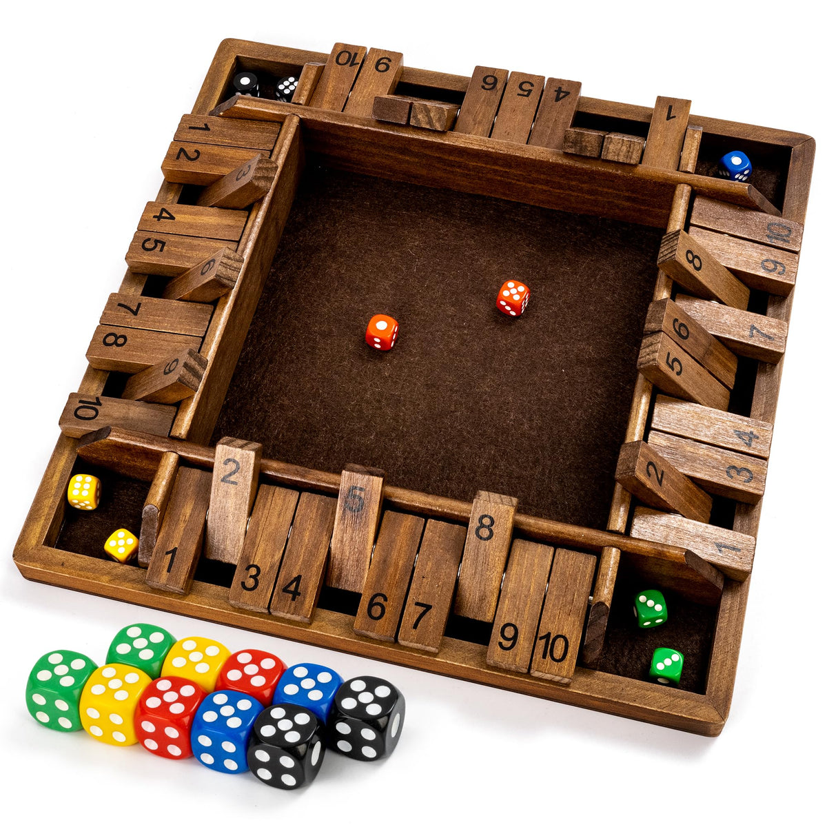 Ropoda wooden shut the box board for family game night