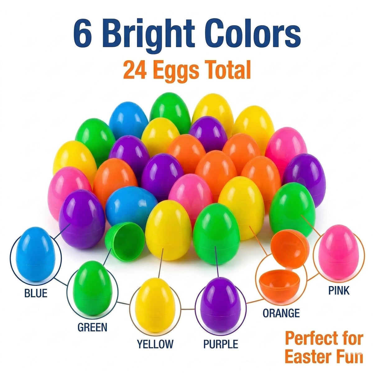 ROSAUI durable reusable plastic Easter eggs for year-round activities