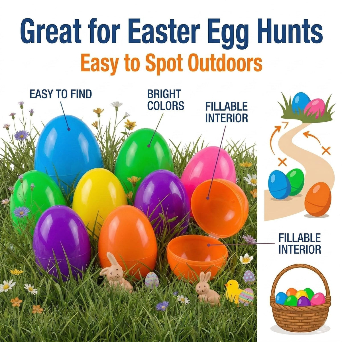 ROSAUI fillable eggs ideal for candy, small toys, or notes
