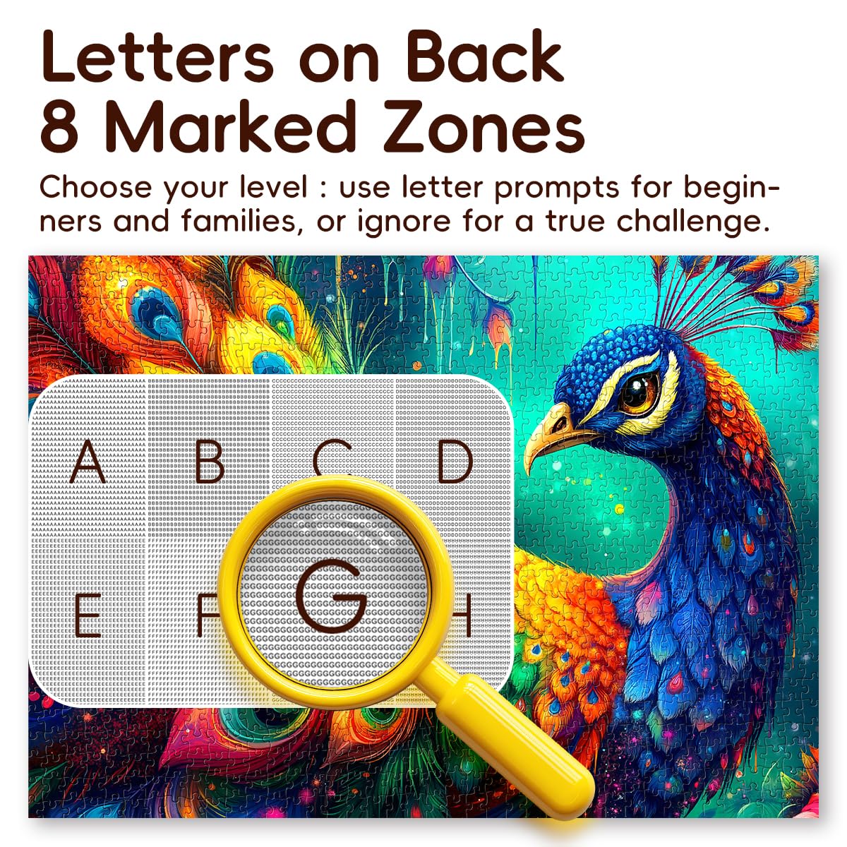 ROSE RAIN peacock color palette creates calming focus during puzzles