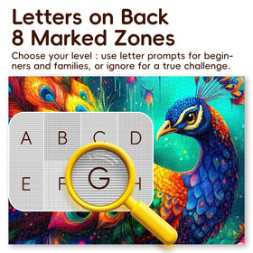 ROSE RAIN peacock color palette creates calming focus during puzzles