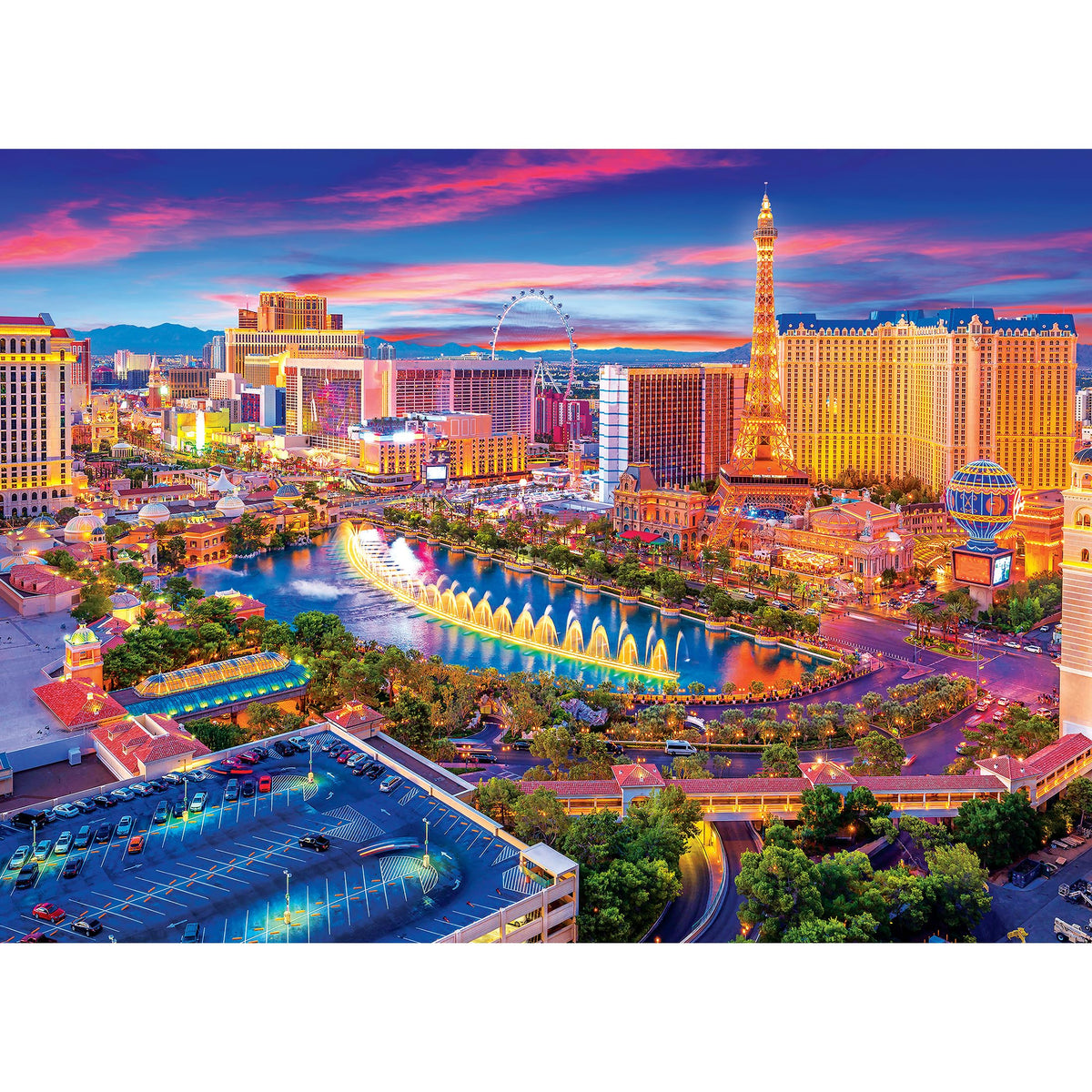 RoseArt Kodak Premium Las Vegas Strip puzzle cover for immersive game nights
