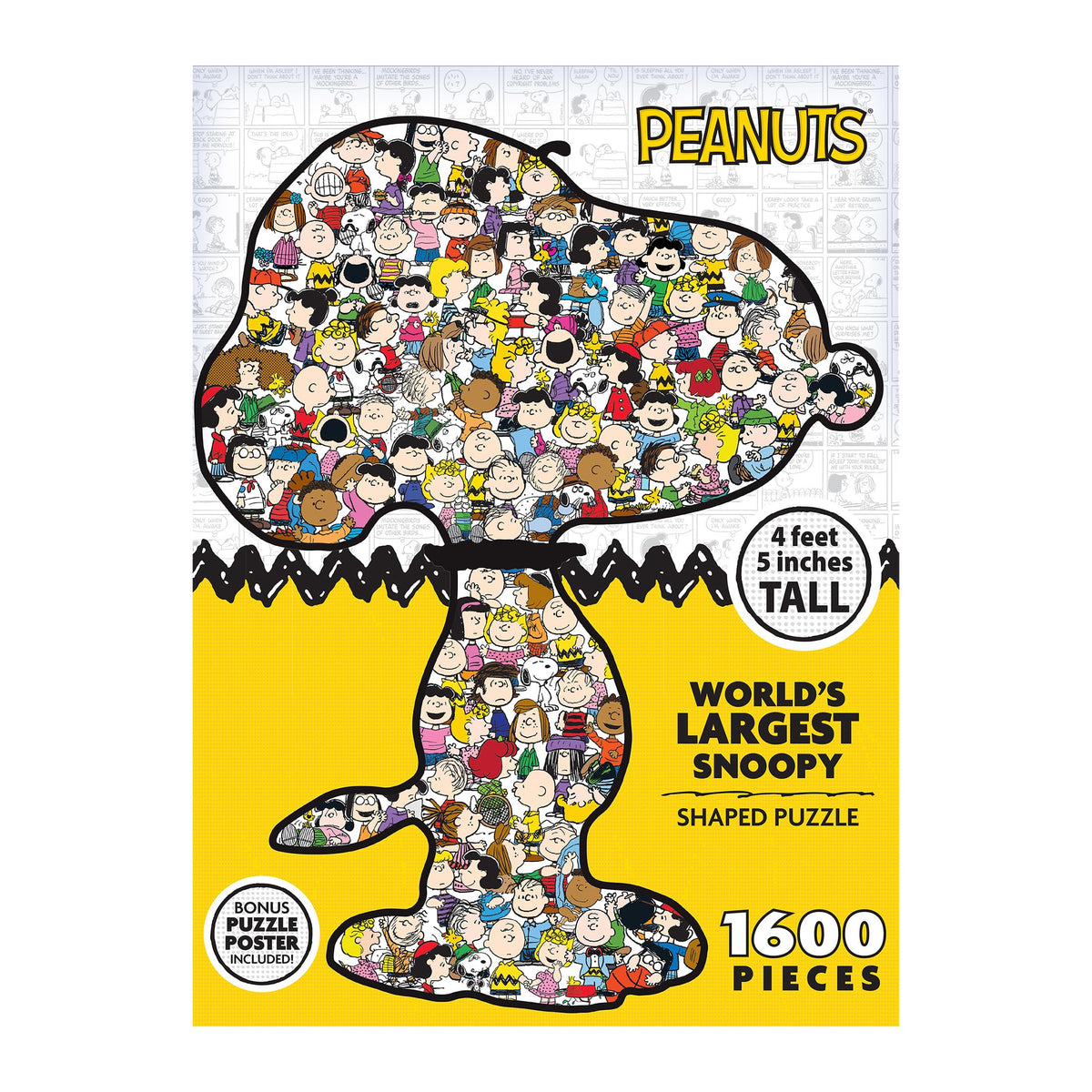 RoseArt Peanuts Puzzle includes a full-color poster to reference during building.
