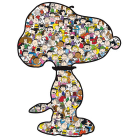 RoseArt World's Largest Snoopy Puzzle showing the giant Snoopy silhouette, ideal for family bonding.