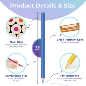 Rosmonde pencils in 12 bright colors ideal for shading and blending.