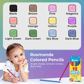 Ergonomic easy grip Rosmonde pencils for comfortable long sessions.
