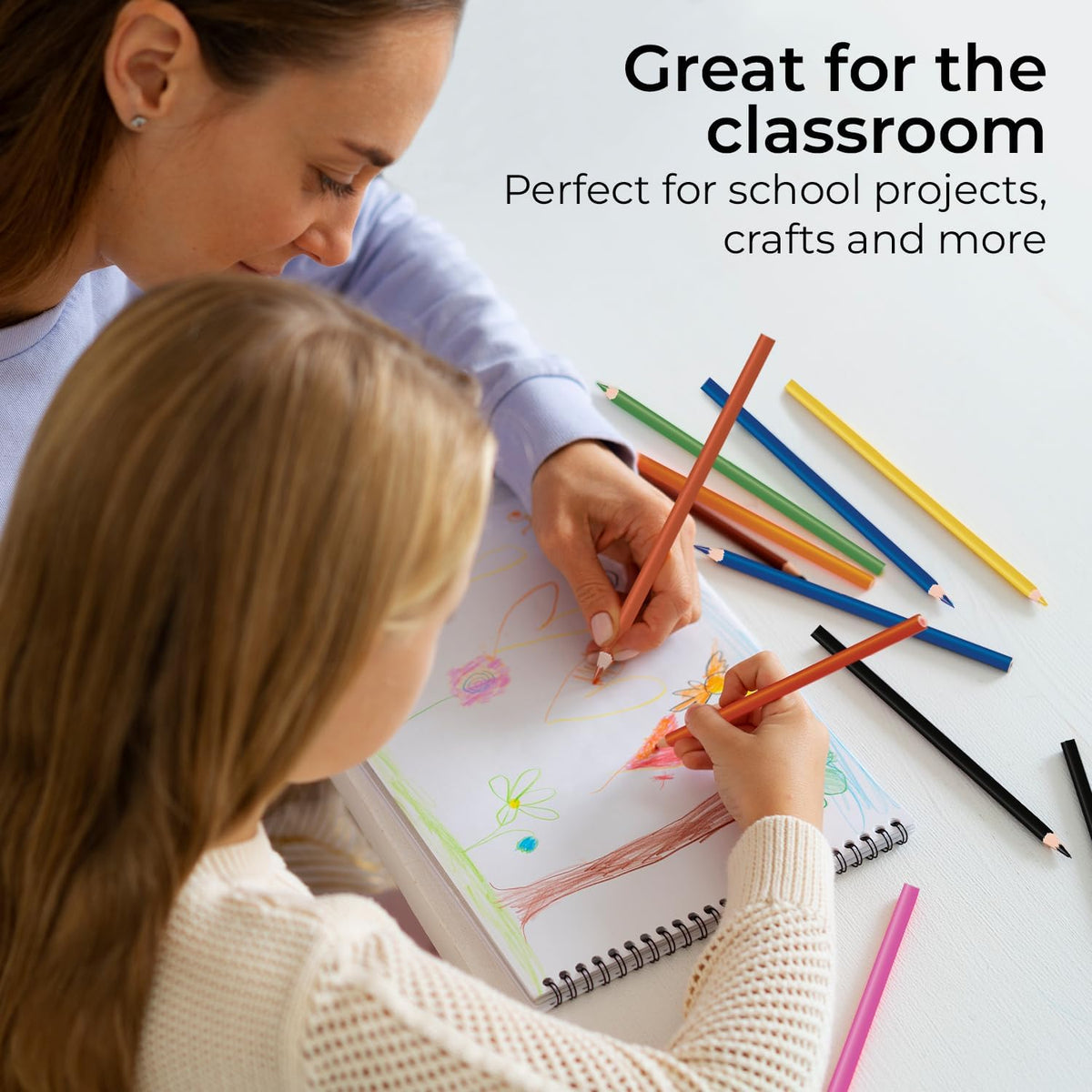 Bulk pencils in durable storage packs for easy organization.