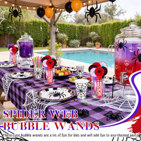 Rotatingpals 24-pack spider web bubble wands for decorations.