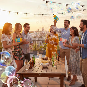 Rotatingpals pink bubble gun handheld for portable party fun