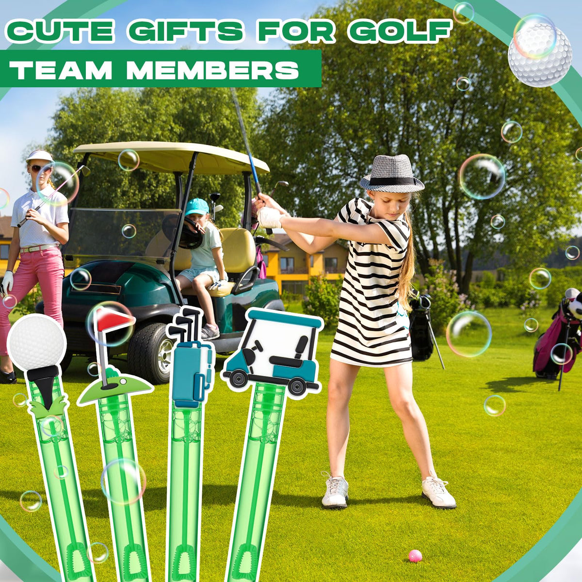 Rotatingpals golf bubble wand style D enhances golf-themed celebrations.