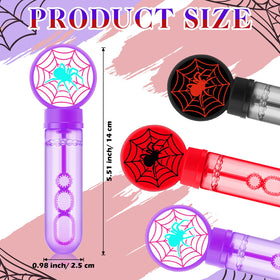 Rotatingpals spider web bubble wands in purple red black for celebrations.