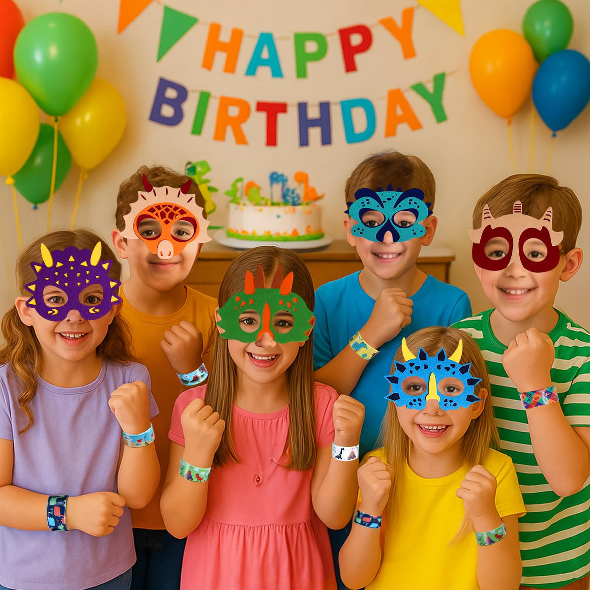 Rotel dinosaur gift bags help organize and present party favors neatly.