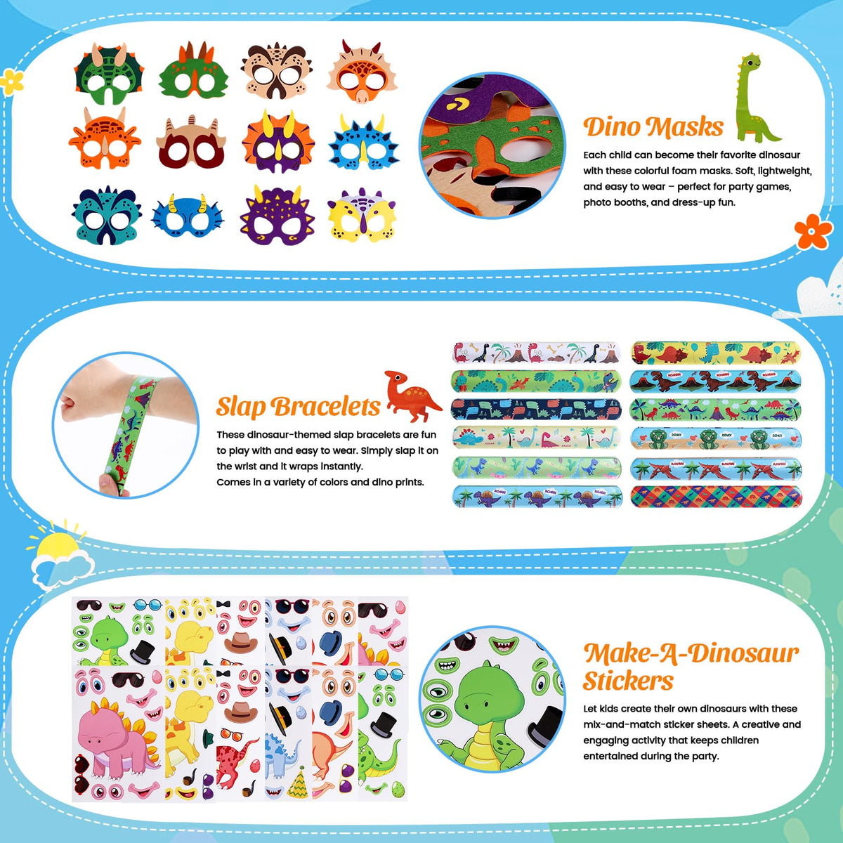 Rotel dinosaur stamps ideal for creative crafts and reward activities.