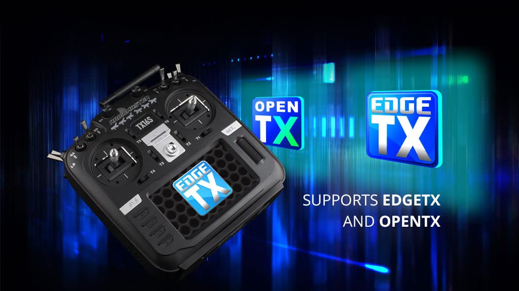 RotorLogic TX16S II display during EdgeTX programming shows clear on-screen options.