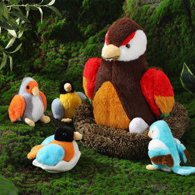 RoundFunny birds plush set shown as a thoughtful gift or classroom prize.