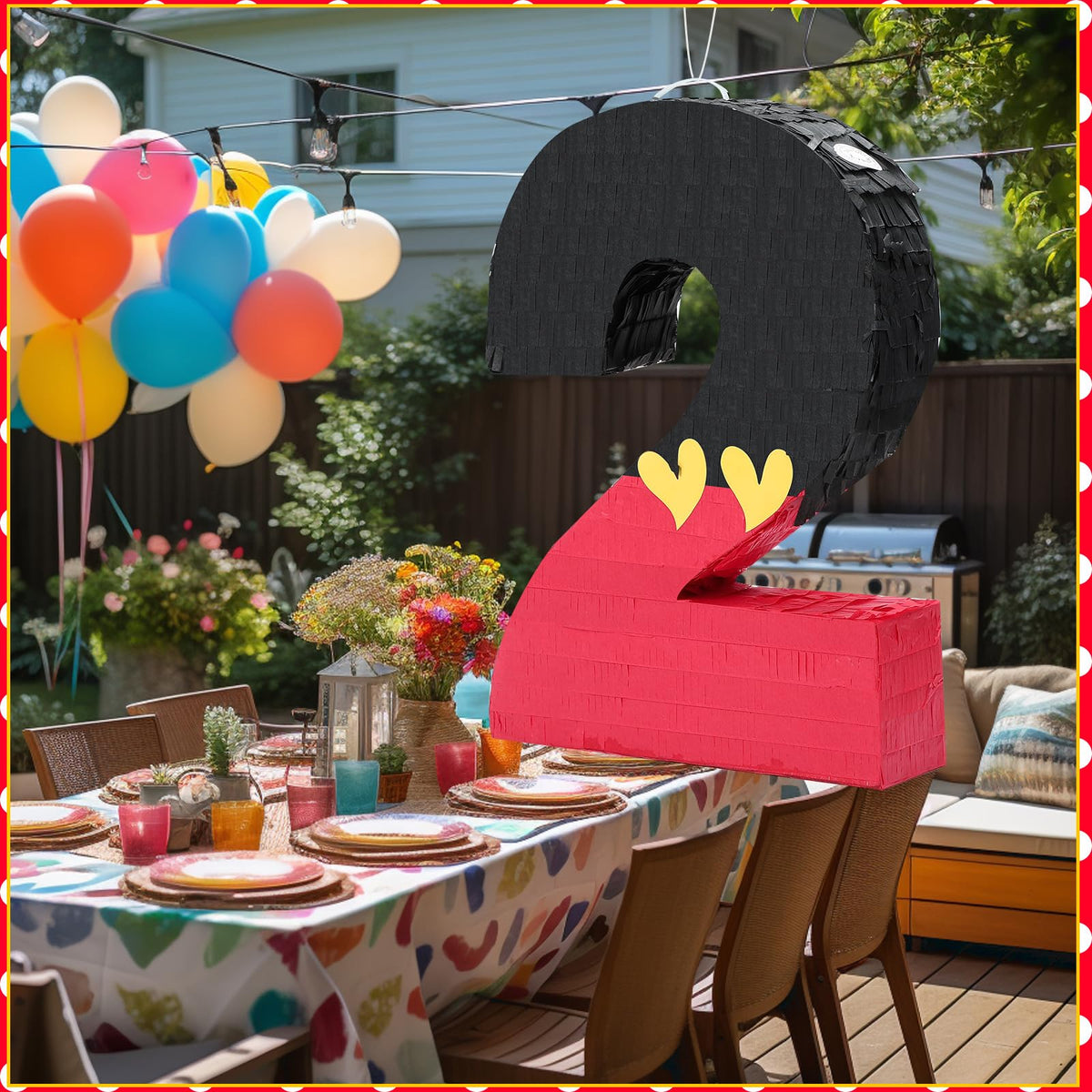 RoundFunny Number 2 pinata fits first birthday themed party decor.