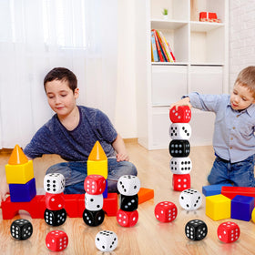 RoundFunny 48-piece foam dice set offers colorful appeal for gifting.
