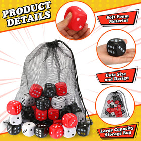RoundFunny compact 1.57-inch foam dice ideal for on-the-go stress relief.