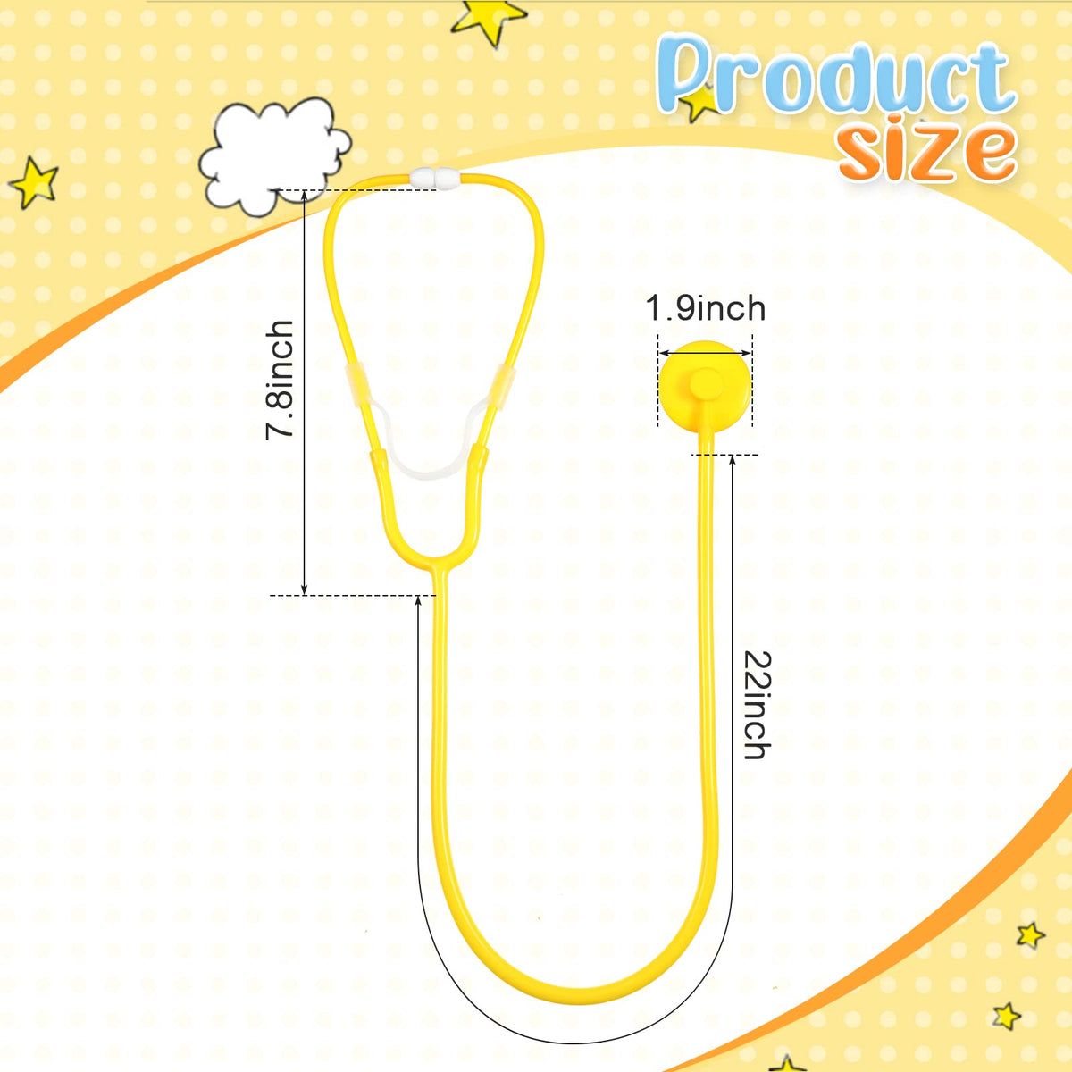 RoundFunny yellow stethoscope toy invites early medical curiosity and pretend checkups.