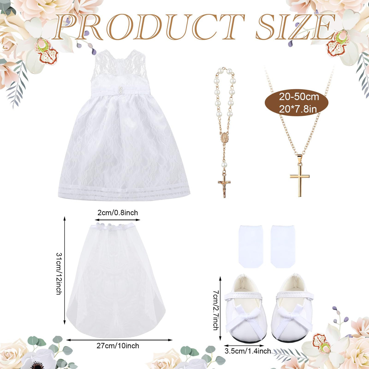 RoundFunny prayer beads bracelet for 18 inch dolls, enhances coordinated outfit with a graceful touch.