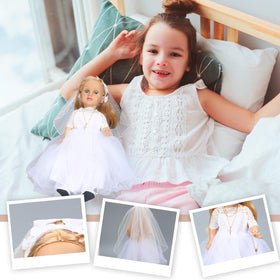 RoundFunny prayer beads necklace completes the 18-inch doll outfit.