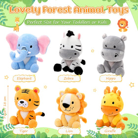 RoundFunny safari elephant plush, soft fabric and safe filling for classroom or bedtime comfort.