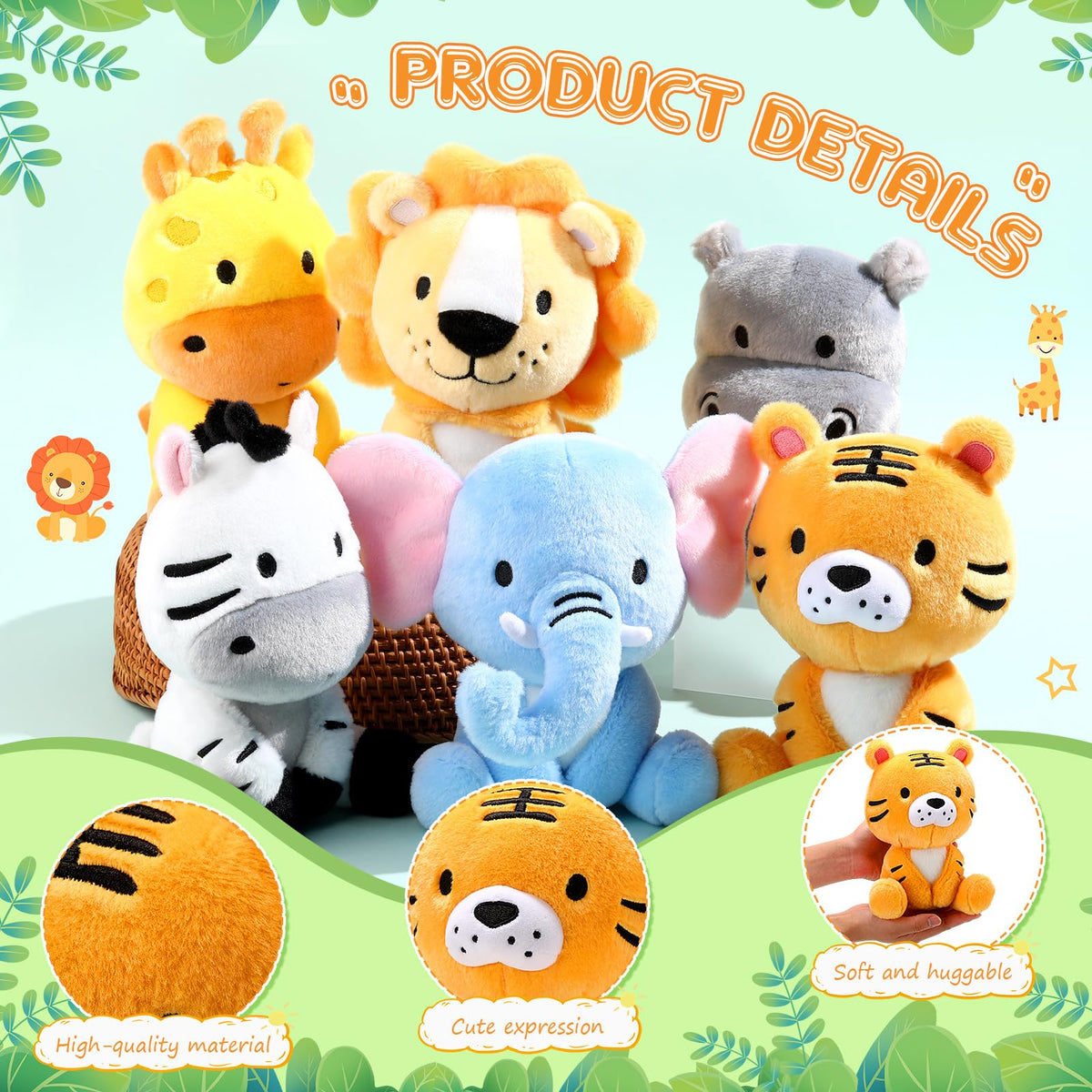 RoundFunny safari lion plush, charming companion for storytelling and desk decor.