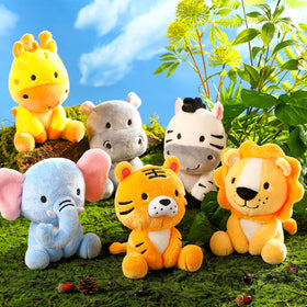 RoundFunny safari tiger plush, vibrant helper for playtime and party favors.