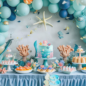 RoundFunny seabed accessory showcases sea-themed detail for kids' parties.