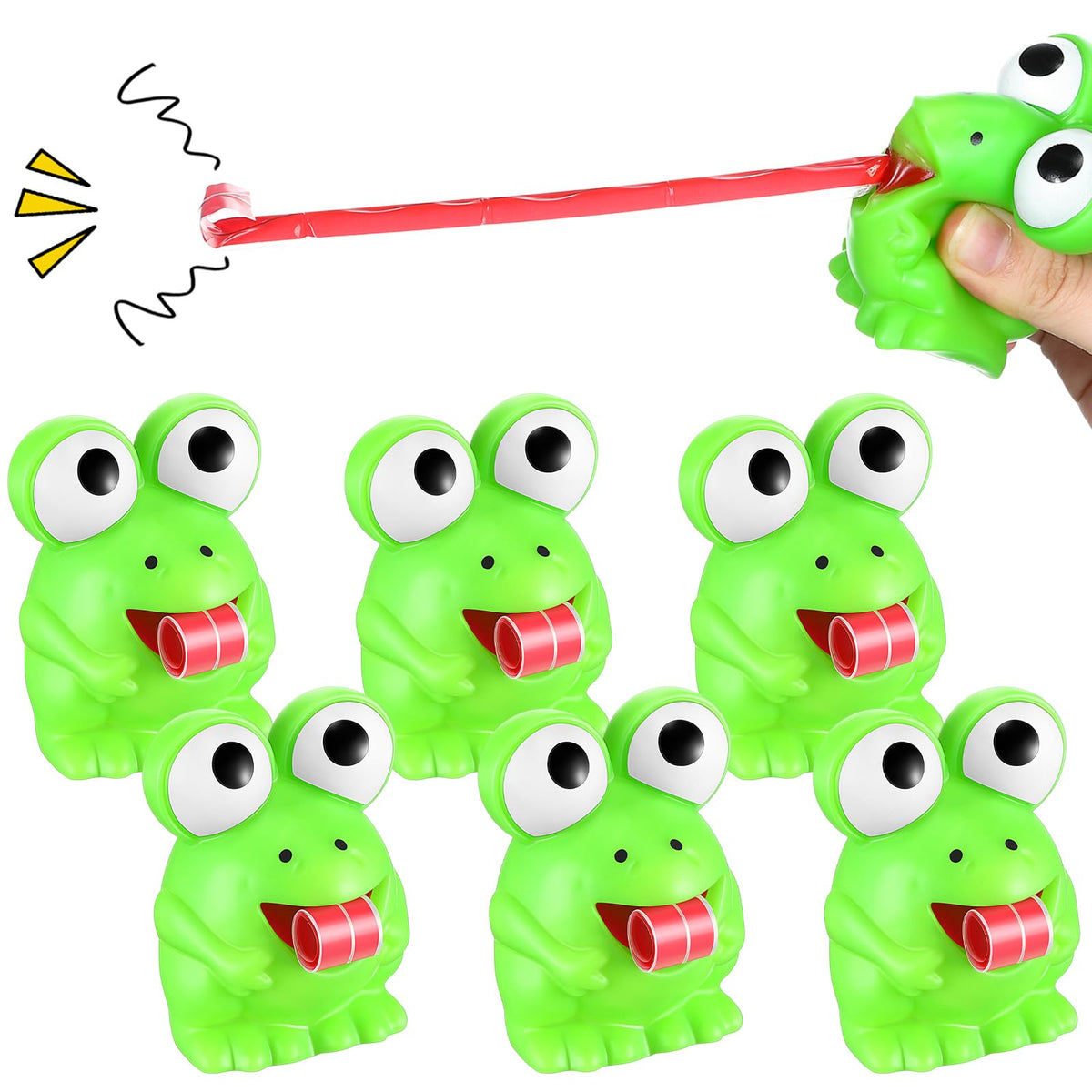 RoundFunny stress frog toy in green for portable relief