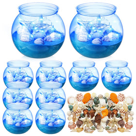 RoundFunny marine-theme decor for weddings and baby showers enhances tables.