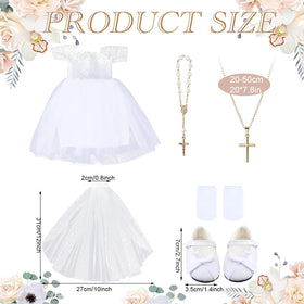 RoundFunny white flower headband for 18-inch dolls adds charm.