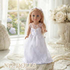 RoundFunny white shoes for 18 inch dolls, easy to snap on and match with outfits.