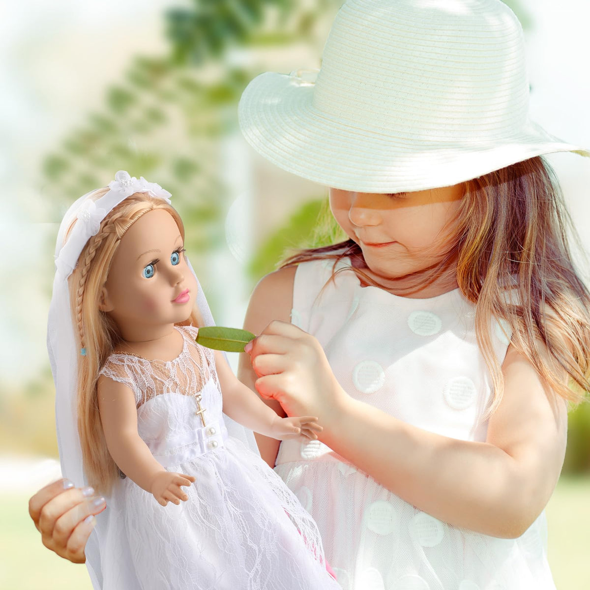 RoundFunny white socks for 18 inch dolls, comfortable fit and clean finish.