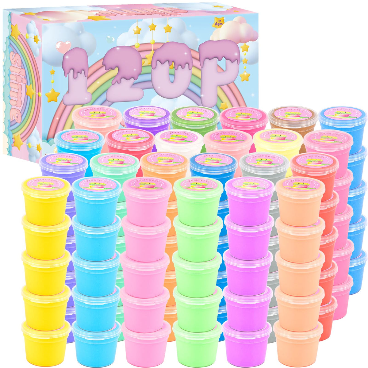 Rowecvce butter slime kit color pack offers soft, non-sticky texture for calm play.