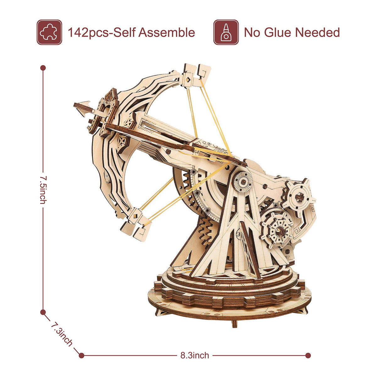 Rowood catapult gear mechanism detail highlighting smooth operation