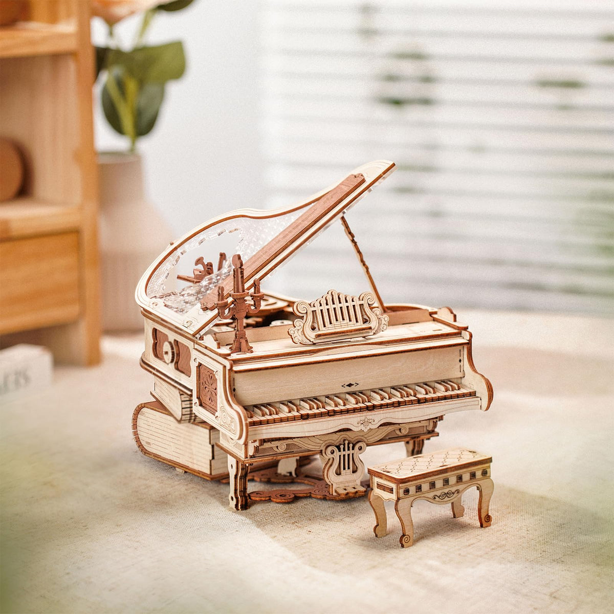 rowood finished magic piano on display inspires cozy room decor