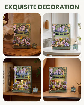 Rowood Water Lily 3D puzzle with LED adds ambient glow and focal point.