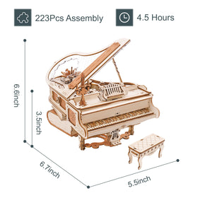 rowood music mechanism in action demonstrates silent, spring-powered play