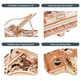 rowood piano model kit cover image shows retro design for home decor