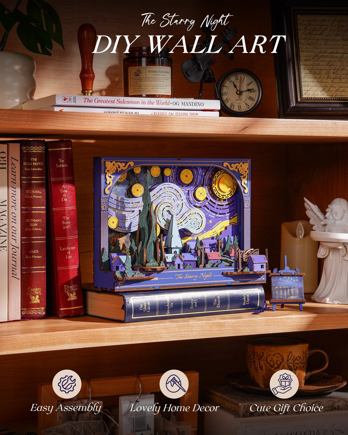 Rowood Starry Night 3D puzzle built as a striking wall art piece.