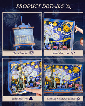 Rowood Starry Night wall art display in a living room.